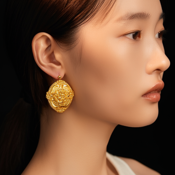 今年流行黄金耳环图片